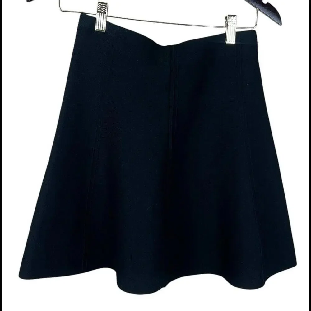 Zara Basic Collection Mini Skirt Womens Small Black‎ Faux Silver Bead